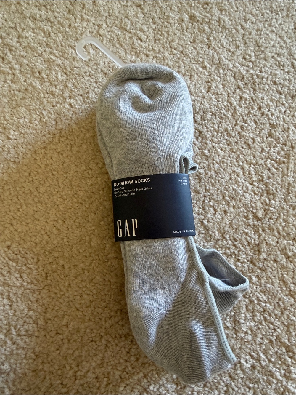 GAP Men’s 2 Pairs No-Show Socks — Light Gray